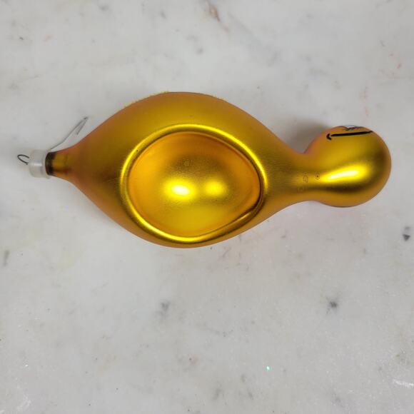 VTG De Carlini Turtle Reflector Ornament Orange Handpainted Glittered Indent - Picture 10 of 16